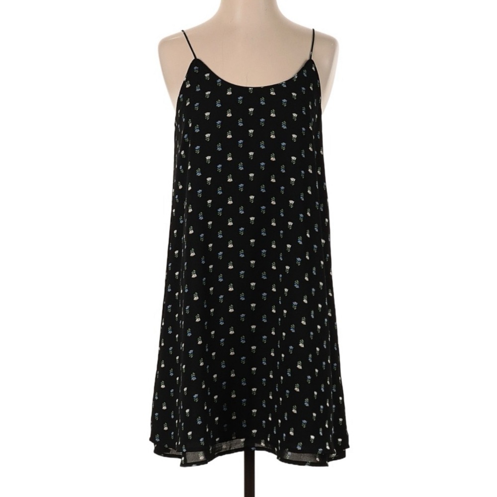 Blue Rain Womens Dress Size XS Black Floral Spaghetti Strap